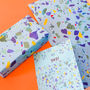 Blue Terrazzo Wrapping Paper Set, thumbnail 2 of 3
