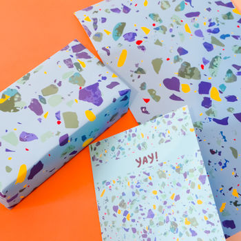 Blue Terrazzo Wrapping Paper Set, 2 of 3