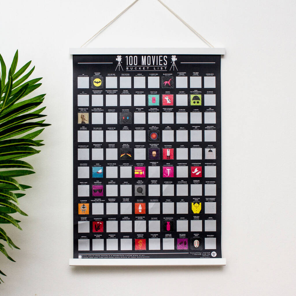 100 Best Movies Scratch Poster By All Things Brighton Beautiful 