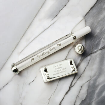 Personalised Wedding Day Silver Plated Certificate Holder, 4 of 4