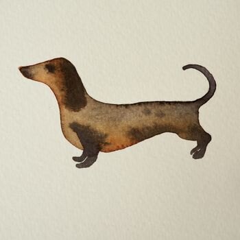 Dachshund Dog Original Watercolour Painting / Card, 3 of 3