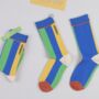 Unisex Striped Mid Calf Cotton Socks For Friends, thumbnail 3 of 5