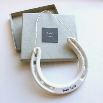 Porcelain Lucky Horseshoe Wedding Gift, 3 of 4