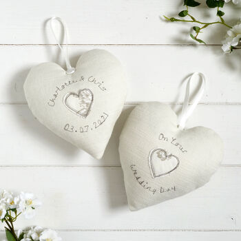 Personalised Cotton 2nd Wedding Anniversary Heart Gift, 8 of 10