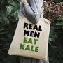 Funny Tote Bag: Real Men Eat Kale, thumbnail 3 of 3