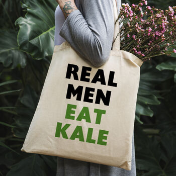 Funny Tote Bag: Real Men Eat Kale, 3 of 3