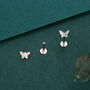 Sterling Silver Butterfly 16 G Flat Back Labret Earrings, thumbnail 5 of 12