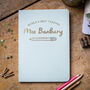Personalised Best Teacher Silver Foil Softback Notebook, thumbnail 1 of 5