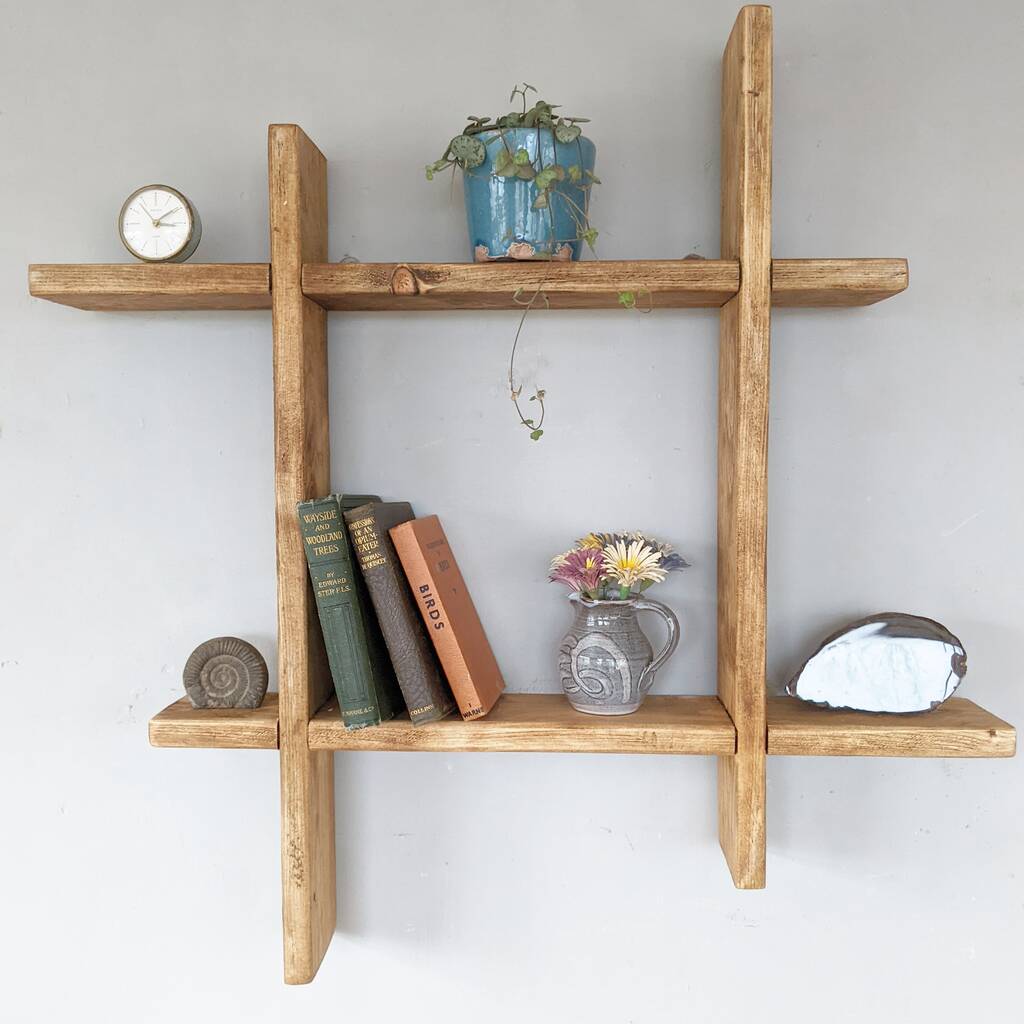 Reclaimed Wooden Wall Mounted Display Shelf, 1 of 8