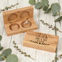 Personalised 'I Do' Wedding Oak Wooden Double Ring Box, thumbnail 1 of 3