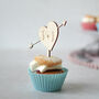 Personalised Heart Wooden Cupcake Topper With Initials, thumbnail 4 of 4