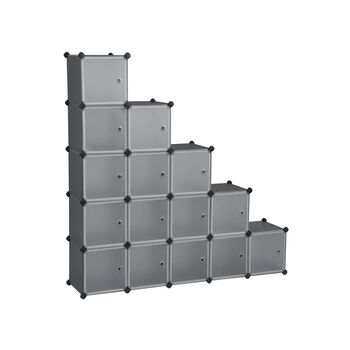 Plastic Storage Organiser Unit Cubes Cabinet, 3 of 6