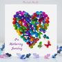 Mothering Sunday Butterfly Colourful Heart Card Not 3D, thumbnail 1 of 12