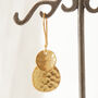 Hammered Gold Plated Silver Disc Dangly Earrings, thumbnail 6 of 8