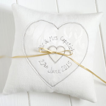 Personalised Wedding Ring Pillow, 7 of 12
