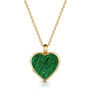 Malachite Personalised Heart Locket – 18 K Gold Plate, thumbnail 1 of 6