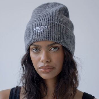 The Embroidered Beanie Harbour Grey, 3 of 4