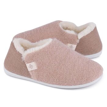 Women's Cosy Closed Back Slippers In Oat, 4 of 8