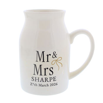 Personalised Black And Gold Wedding Jug Vase, 4 of 5