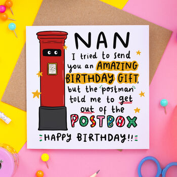 Nan Funny Postbox Birthday Card, 2 of 2