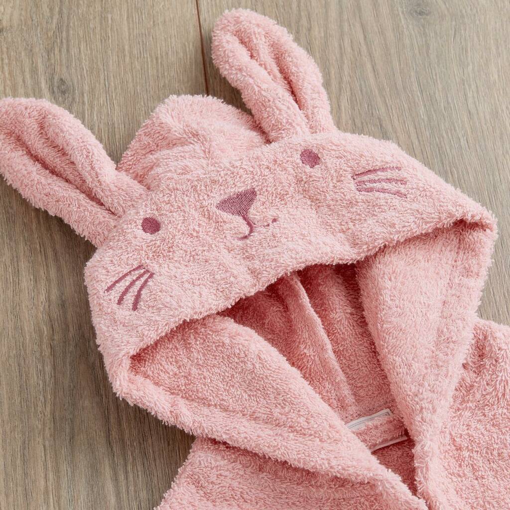 Personalised Pink Bunny Towelling Robe By My 1st Years