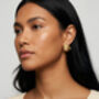 Women’s Textured Crinkle Stud Earrings In 18k Gold, Statement Jewellery, thumbnail 2 of 3