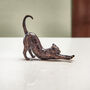 Miniature Bronze Cat Sculpture 8th Anniversary Gift, thumbnail 1 of 11