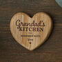 'Grandad's Kitchen Seasoned With Love' Oak Heart Magnet, thumbnail 1 of 3