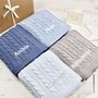Luxury Baby Boy Cable Blanket, thumbnail 4 of 12
