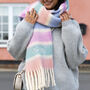 Personalised Pastel Stripe White Winter Scarf, thumbnail 4 of 4