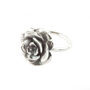 Large Sterling Silver Rose Ring, thumbnail 4 of 7