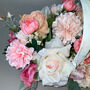 Faux Flowers In White Basket, thumbnail 3 of 4