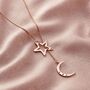 Confetti Birthstone Moon And Star Lariat Necklace, thumbnail 2 of 9