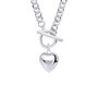 Silver Heart T Bar Chain Necklace, thumbnail 2 of 7