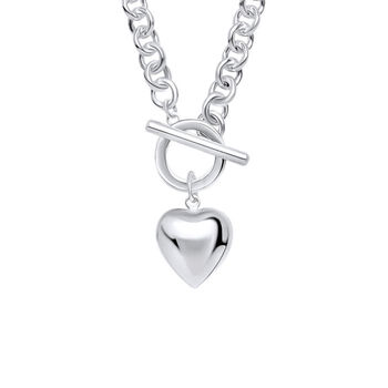 Silver Heart T Bar Chain Necklace, 2 of 7