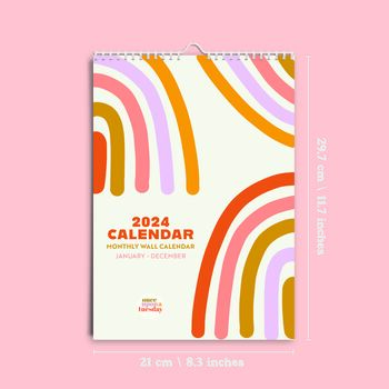2024 Calendar | Abstract Rainbow | A4, 8 of 10
