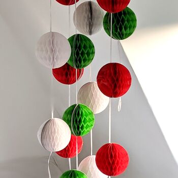 Honeycomb Paper Ball Garland All Colours, 7 of 10