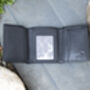 Men's Luxury Black Leather Wallet Flapover Design Trifold Rfid Protected Personalised, thumbnail 1 of 8