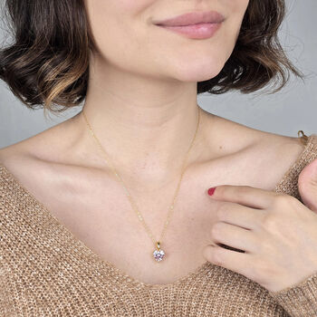 Rose Quartz October Birthstone Love Heart Necklace, 3 of 5