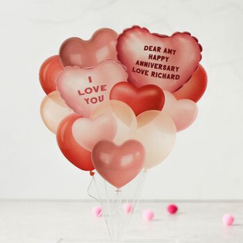 Balloon Card, Personalised Hearts, 4 of 5