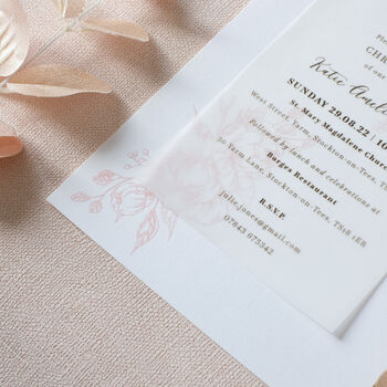 Pink Floral Christening Invitations, 7 of 7
