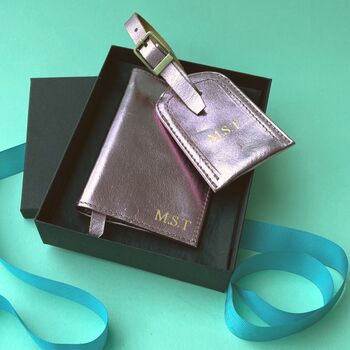 Metallic Leather Passport And Luggage Tag Set, 7 of 7