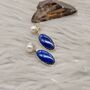 Lapis Lazuli And Pearl Sterling Silver Earrings, thumbnail 7 of 9