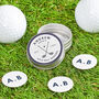 Personalised Initial Golf Ball Markers In Tin, thumbnail 1 of 3