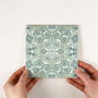 Aqua Pomegranate Handprinted Ceramic Tile, thumbnail 3 of 11