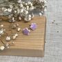 Tiny Lilac Pastel Flower Stud Earrings, thumbnail 2 of 8