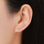 Sterling Silver Ear Crawler Earrings With Sparkly Cz Crystals, thumbnail 1 of 12