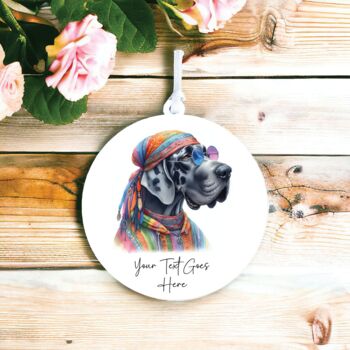 Personalised Great Dane Hippie Dog Decoration B, 2 of 2