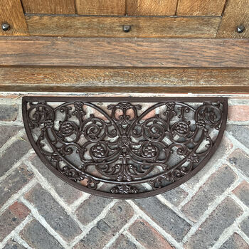 Ornate Semi Circular Cast Iron Doormat, 3 of 6