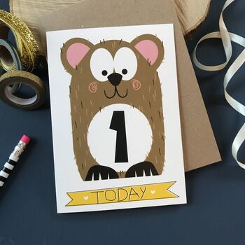 Baby First Birthday Bear Card, 5 of 7